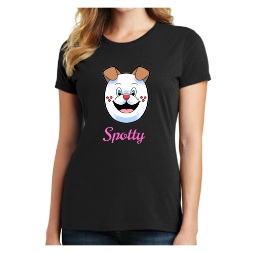 Spotty (women's ) black t-shirt